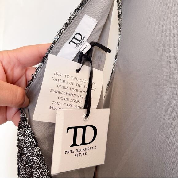 ASOS True Decadence Glamorous Sequin Maxi Dress With Slit - Picture 10 of 10